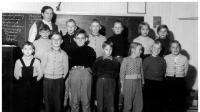 Skolklass i Backe Skola 1955 (fotograf: ok&auml;nd) 